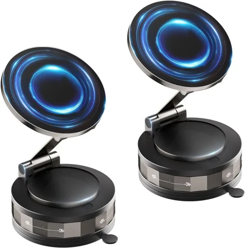 Soporte magnético de teléfono para automóvil Magsafe, giratorio en 360°, ventosa de vacío de 70+libras con nano gel incorporado, soporte magnético