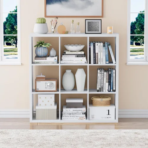 Miniatura 25 de VDNEND Organizador de Almacenamiento en Cubos Estantería, Estante Cúbico Decorativo de 11 pulgadas con Respaldo Abierto y Borde Engrosado, Marrón