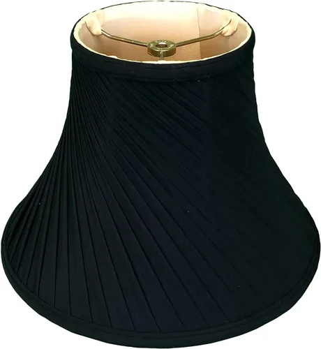 Royal Designs - Pantalla básica para lámpara, diseño de pliegues retorcidos, 6 x 12 x 9 pulgadas, negro/oro, BS-717-12BLKGL