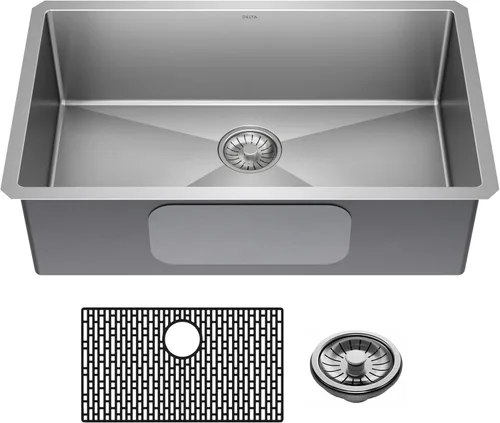 Miniatura 22 de DELTA FAUCET Delta Lenta 953034-24SL-SS - Fregadero de cocina de acero inoxidable calibre 16 de 24 pulgadas con accesorios, color satinado