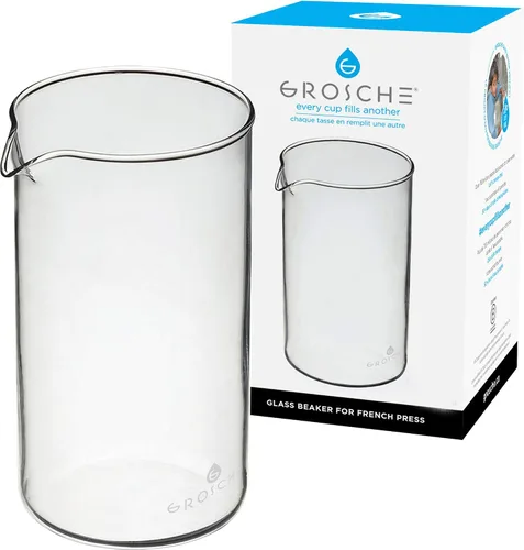Miniatura 6 de GROSCHE Vaso universal de vidrio de repuesto para prensa francesa, jarra de vidrio de borosilicato 3.3 para café y té, resistente al calor, se