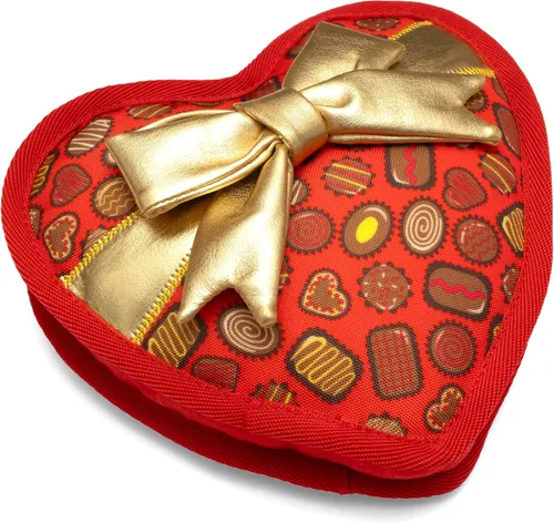 Miniatura 2 de The Worthy Dog Tough Box of Chocolates - Juguete duradero para perros resistente a los golpes con múltiples chirriantes, forro de malla reforzado