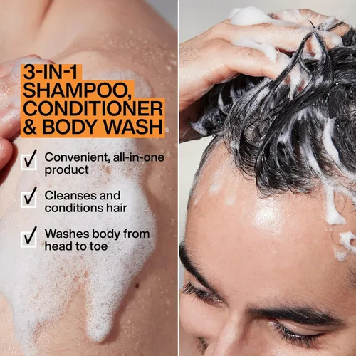 Miniatura 2 de Redken Brews Champú, acondicionador y gel de baño 3 en 1 para hombre Limpiador multiusos para el cabello y el cuerpo para hombres Hidrata