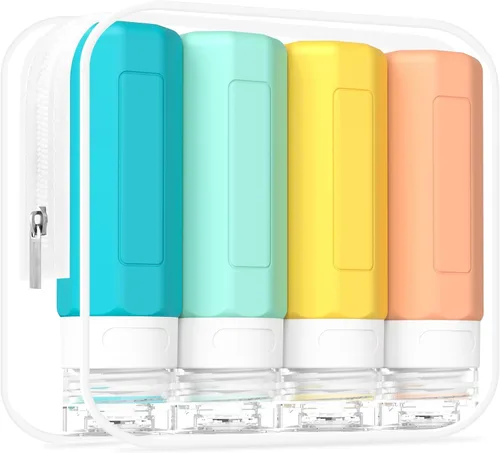 Miniatura 12 de Redfly Botellas de viaje para artículos de aseo personal, contenedores de tamaño de viaje aprobados por la TSA de 3 oz, sin BPA, contenedores a