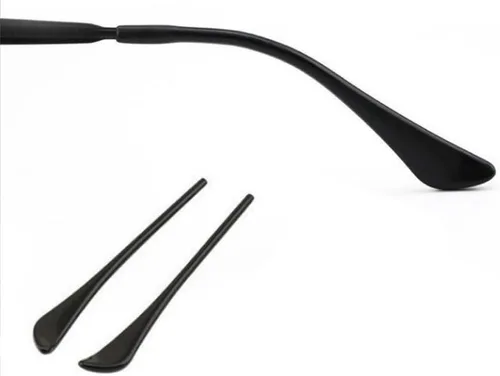 Miniatura 2 de 2 pares de puntas de extremo para lentes de sol, calcetines de oreja, tubo, de plástico, cemento, fundas de repuesto cómodo para piernas de metal