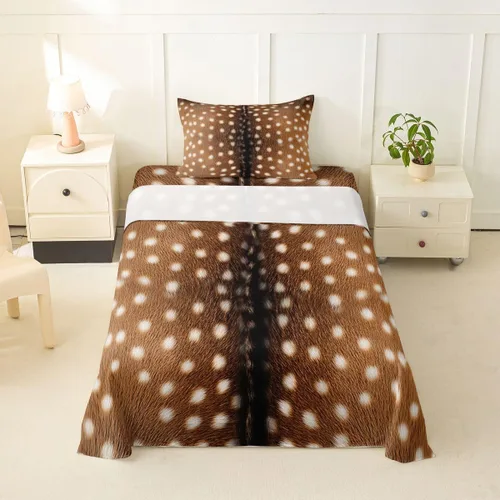 Miniatura 23 de Erosebridal Juego de ropa de cama para niños, sábanas kawaii con diseño de gato, tamaño individual, juego de cama de 3 piezas con 1 sábana bajera, 1