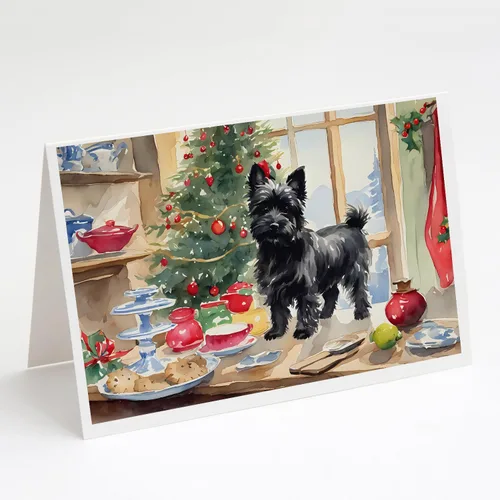 Miniatura 177 de Caroline's Treasures DAC3884GCA7P Paquete de 8 tarjetas en blanco de Navidad con galletas de husky siberiano Tarjetas de felicitación con sobres