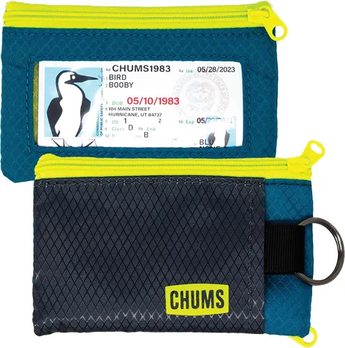 Miniatura 10 de Chums Surfshorts Cartera - Cartera ligera y delgada con bloqueo RFID y ventana de identificación transparente - Con cremallera, cartera minimalista