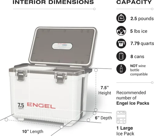 Miniatura 3 de Engel UC7 7.5qt a prueba de fugas, hermético, enfriador de caja de secado y pequeña lonchera rígida para hombres y mujeres Mango helado