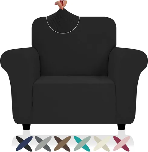 Miniatura 21 de ZNSAYOTX Funda súper elástica para silla (30"-47"), nuevas fundas de silla a rayas para sala de estar, aptas para perros y mascotas, protector