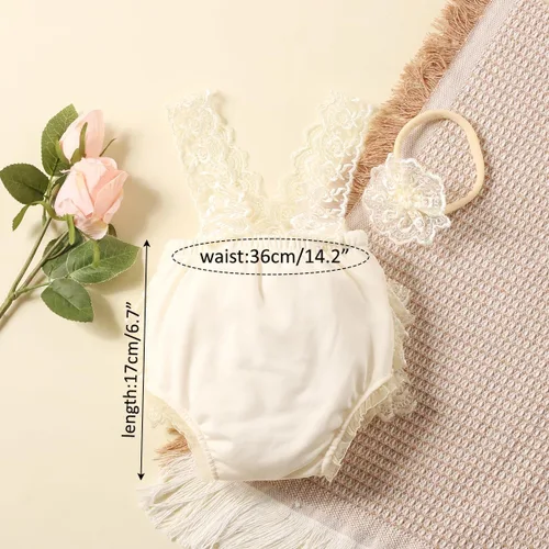 Miniatura 6 de Ylsteed Trajes de fotografía para recién nacidos, accesorios de fotografía para recién nacidos, mameluco de encaje, trajes para sesión de fotos