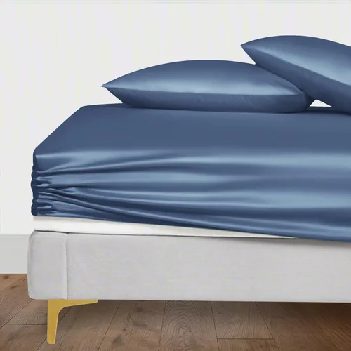 Miniatura 19 de LINENWALAS Tencel Lyocell Sábana bajera solo con ajuste seguro y cómodo en todo el contorno elástico de 16 pulgadas de profundidad, ropa de cama