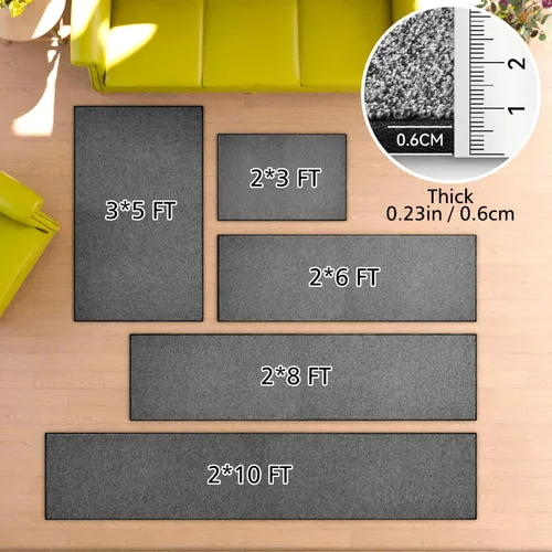 Miniatura 2 de AREDO Alfombra de pasillo con parte trasera de goma antideslizante, alfombra de piso suave lavable para cocina, pasillo, entrada interior, Negro