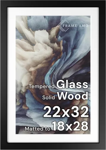 Miniatura 62 de Frame Amo Marco de póster de madera maciza de 13 x 19 pulgadas, color natural, tapete blanco para imagen de 11 x 17 pulgadas, parte frontal