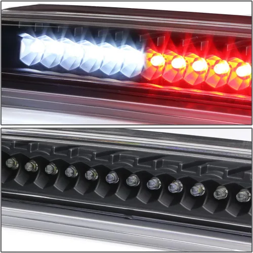Miniatura 3 de DNA MOTORING Tercera luz LED de freno con lente ahumada de carcasa negra, lámpara de freno de montaje alto de tercera cola, compatible con Nissan