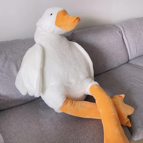 Miniatura 5 de Peluche de Ganso, Almohada Gigante para Dormir y Abrazar de 35.4 pulgadas/90cm, Juguete de Peluche de Cisne Blanco Suave, Regalo para Niños, Amigos