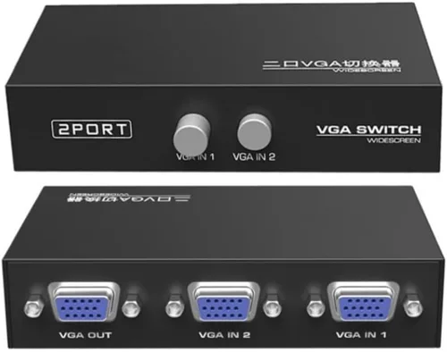 Conmutador de vídeo VGA de 2 puertos 2 en 1 salida 1 en 2 salida bidireccional Compartir vídeo mutuo host host externo VGA TV Monitor proyector
