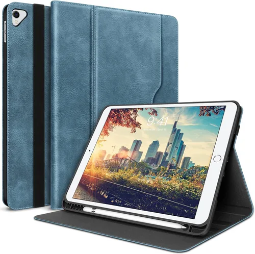 Miniatura 10 de H HOLIMET Funda para iPad de 9ª generación (2021) iPad de 8ª/7ª generación 2020/2019 con soporte para lápices, soporte multiángulo, piel sintética