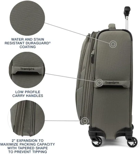 Miniatura 127 de Travelpro Maxlite 5 - Juego de 2 piezas de equipaje de mano de tela, expandibles con 4 ruedas giratorias, bolso blando para debajo del asiento, Negro
