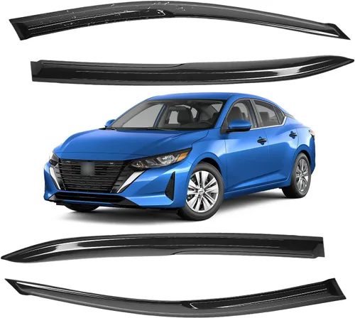Miniatura 51 de Viseras para ventanas para Mazda 3 Sedán 4 puertas 2004 2005 2006 2007 2008 2009 estilo JDM Mugen, deflector de viento, protector solar y de lluvia