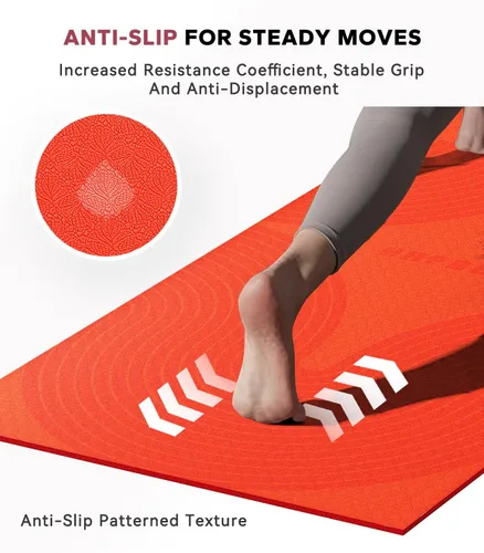 Miniatura 6 de HAPBEAR Large Yoga Mat - 72"x36" Extra Wide Exercise Mat - 1/4" Thick Dual Color PVC Anti-Slip Surface & High Cushioning - Ideal for Yoga, Pilates