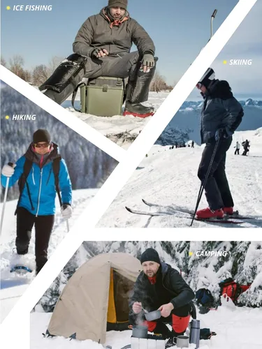 Miniatura 6 de CAMEL CROWN Chaqueta de Esquí de Invierno para Hombre Abrigos de Nieve de Montaña Impermeable Capucha Desmontable Resistente al Viento Chaquetas