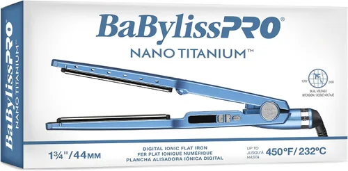 Miniatura 6 de BaBylissPRO Alisador iónico de titanio nano, plancha plana de 1-3/4 pulgadas, generador iónico que bloquea la humedad y ayuda a reducir
