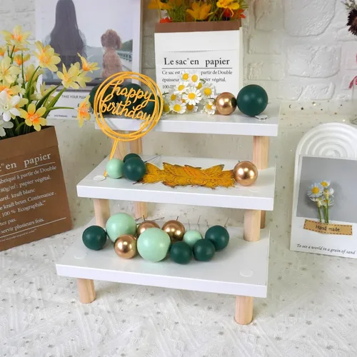 Miniatura 7 de 41 piezas de bolas verdes para decoración de pastel de mariposa, decoración de pastel de feliz cumpleaños para bodas, suministros de cumpleaños