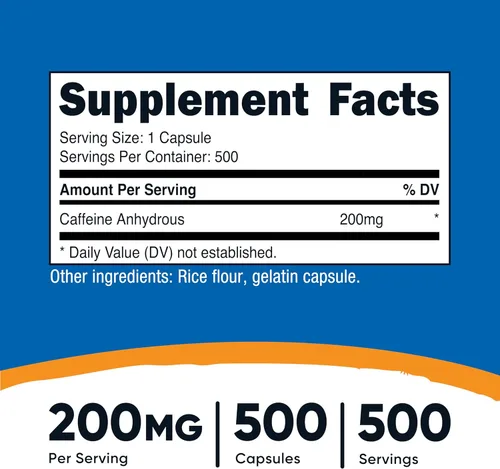 Miniatura 2 de Nutricost, Píldoras con cafeína, 4 lb por porción, 1
