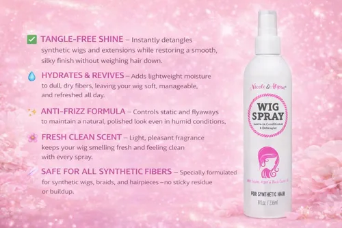 Miniatura 2 de Nicole & Alyssa - Spray de peluca para cabello sintético 8oz - Acondicionador sin enjuague, desenredante, hidratante