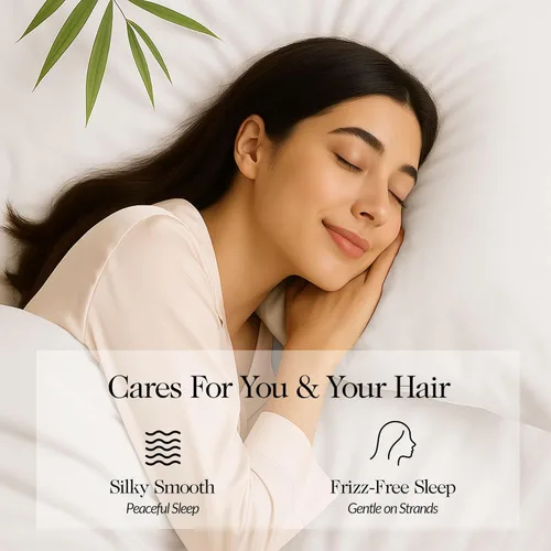 Miniatura 5 de Juego de 2 fundas de almohada tamaño King de viscosa de bambú 100% cultivadas orgánicamente, refrescantes y transpirables, suaves como la seda