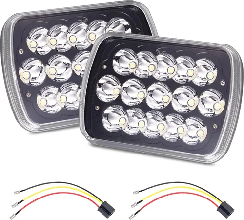 Faros delanteros LED H6054, compatibles con Chevy Express Cargo Van 1500 2500 3500 Truck Nissan Pickup Hardbody 240SX D21 NX Ford E250 E350 Jeep XJ