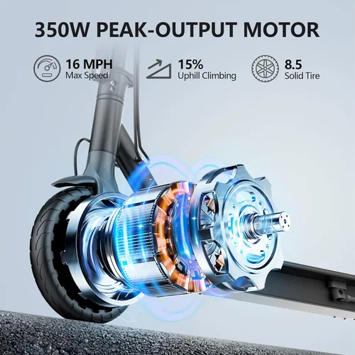 Miniatura 2 de Maxshot Electric Scooter, 350W/500W Powerful Motor, 19-22 MPH Max Speed, 15-28 Miles Range, Foldable escooter with Dual Braking Systems, Smart APP