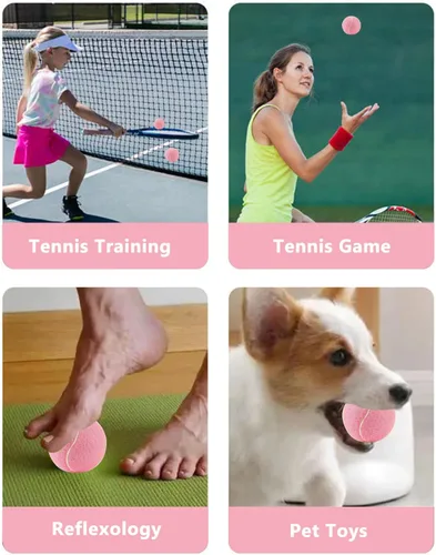 Miniatura 4 de URBEST Pelota de tenis, 12 paquetes de pelotas de tenis de entrenamiento, pelotas de práctica para jugadores novatos, pelotas de juego para perros