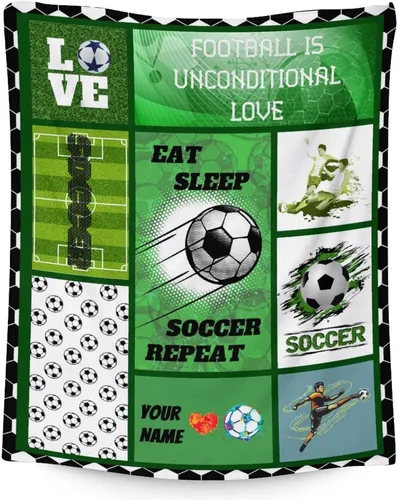 Miniatura 11 de Manta de fútbol para regalar – Manta deportiva de 30 x 40 pulgadas para adultos y niños, mantas coloridas de felpa suave para sofá, oficina