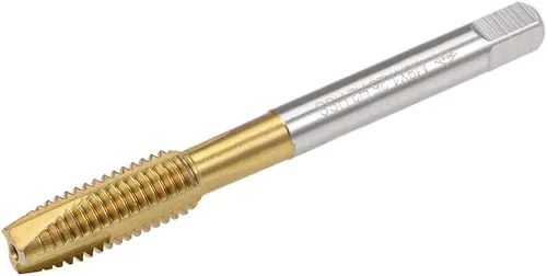 Miniatura 10 de uxcell Tapón de rosca de punta en espiral M2 x 0.4 rosca, roscas de tierra H2 3 flautas, acero de alta velocidad HSS 6542, recubierto de titanio