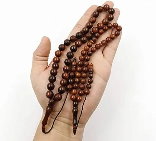 Miniatura 6 de Natural Wood Cook Tasbih Man's Misbaha - Cuentas de oración para hombre, 33 cuentas, 2 tamaños, rosario (0.394 in x 33 cuentas)