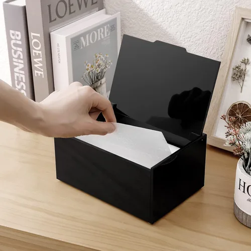 Miniatura 2 de rejomiik Soporte de hojas para secadora de acrílico, dispensador de hojas con tapa, para lavandería, suavizante, organización de almacenamiento