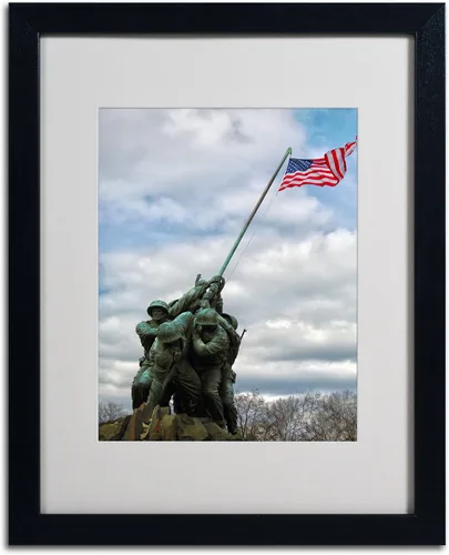 Miniatura 2 de Trademark Fine Art CATeyes - Lienzo decorativo para pared, diseño conmemorativo del Cuerpo de Marines 2, marco negro, 16 x 20 pulgadas