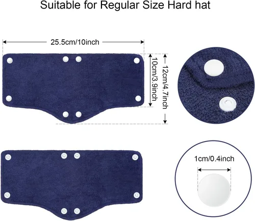 Miniatura 2 de 24 bandas para el sudor para casco, de algodón, con forro para casco, lavable, reutilizable, banda de seguridad, accesorios duros (azul oscuro)