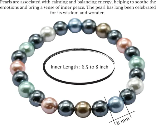 Miniatura 513 de Amazing Gemstone Pulsera de cristal para mujeres y hombres, pulsera de cristal curativo de protección, pulsera elástica con cuentas de piedras