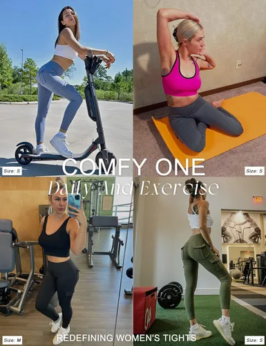 Miniatura 7 de COMFY ONE Leggings cargo con bolsillos para mujer, cintura alta, elásticos, pantalones de yoga