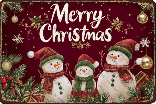 Miniatura 18 de CCPARTON Carteles de Feliz Navidad Graciosos Cartel de Hoja de Estaño para Decoración del Hogar Interior Jardín Patio Exterior Porche 8x12 Pulgadas