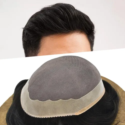 Miniatura 11 de Toupee - Sistema de reemplazo de cabello humano Remy europeo para hombre, tupé duradero fino mono con revestimiento de poliéster