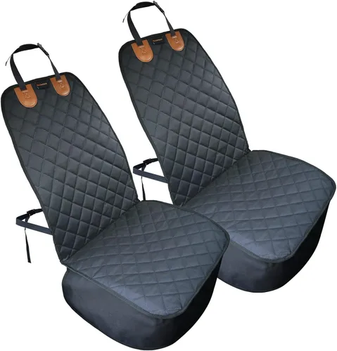 2 fundas de asiento delantero de automóvil para perros, a prueba de arañazos, funda antideslizante para asiento de automóvil para perros, funda de