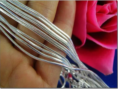 Miniatura 4 de Wholesale Lots - Collar unisex de plata de ley 925 con cadena de serpiente, accesorios de joyería para bricolaje, Metal