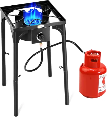 Miniatura 11 de Goplus - Hornillo portátil de gas propano para exteriores, quemador de hierro fundido con patas desmontables para camping