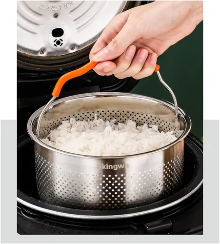 Miniatura 4 de Cesta de vapor para olla instantánea 18/8 de acero inoxidable colador cesta accesorios para olla a presión (2L)