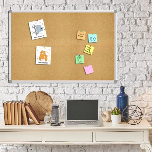 Miniatura 4 de Lockways Tablero de anuncios de corcho, tablero de corcho de doble cara, 36 x 24 pulgadas, tablero de anuncios de presentación de mensajes enmarcado