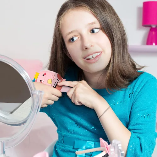 Miniatura 5 de Cepillo de pelo de masaje desenredante para niños pequeños con cojín de aire para cabello fino de niños - rosa 2. Rosa
